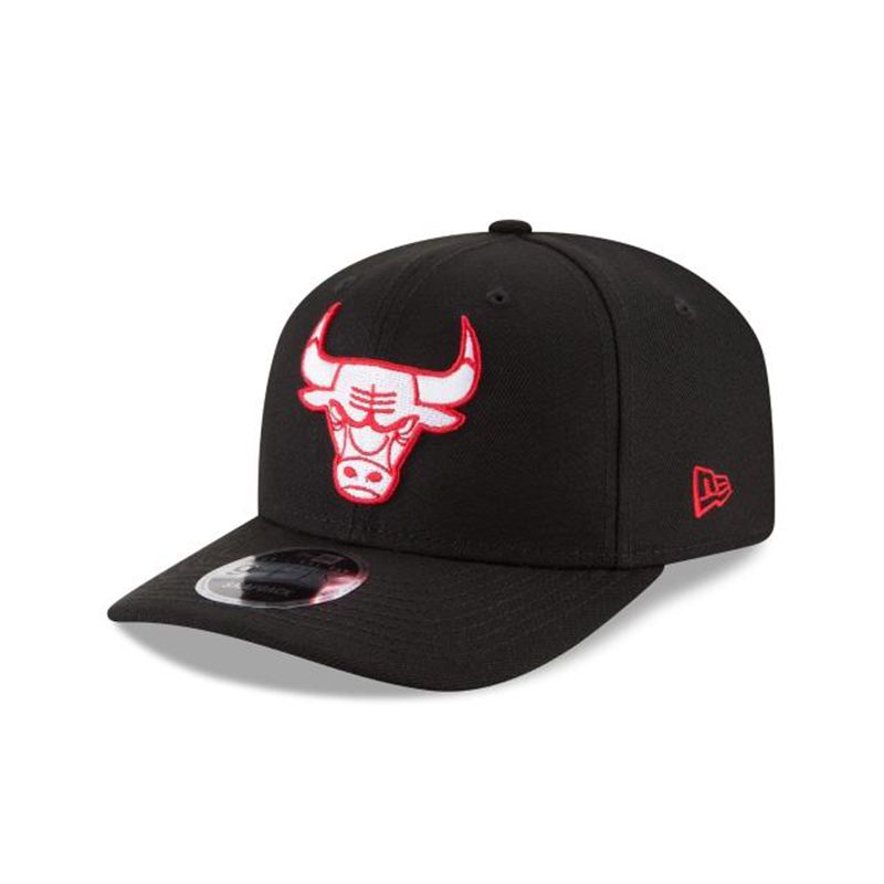 NBA Chicago Bulls Crown Solid Original Fit 9Fifty Snapback (YMQ3399) - Black New Era Caps